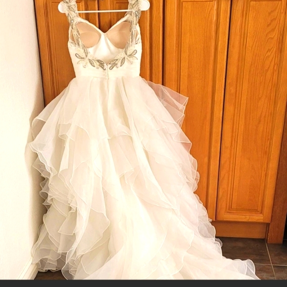 Moonlight beaded aline tulle with ruffles bridal wedding dress - Picture 5 of 8